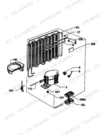 Взрыв-схема холодильника Marijnen CM163T - Схема узла Cooling system 017